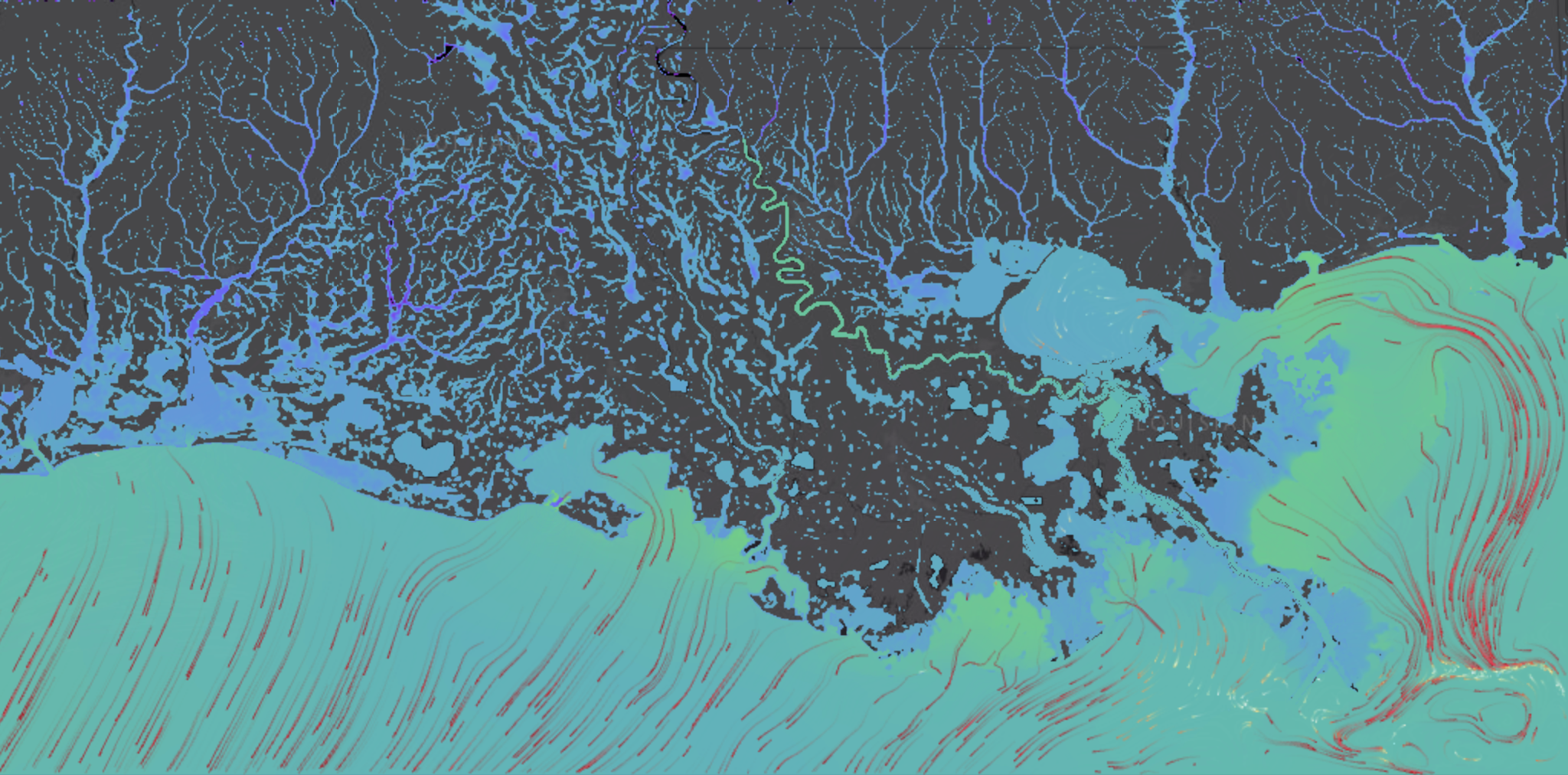 A screenshot from the Coupled Ocean Modeling group’s operational forecast model