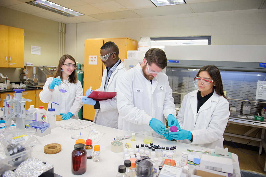 LSU researchers in a lab
